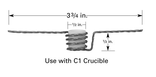 B8A tungsten filament basket with crucible for thermal evaporation