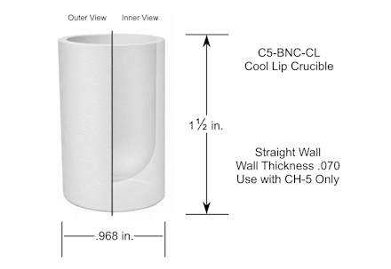 C5-BNC-CL Cool Lip Crucible
