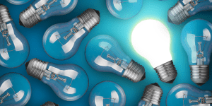 Lightbulbs showing tungsten filaments inside